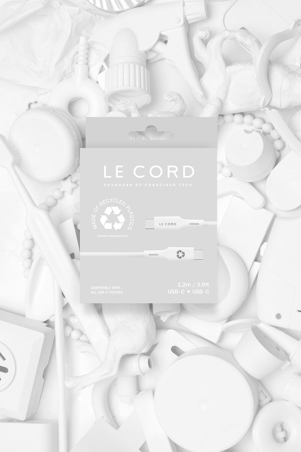 Foggy Snow Type C cable · 1.2 meter · Made of recycled plastics