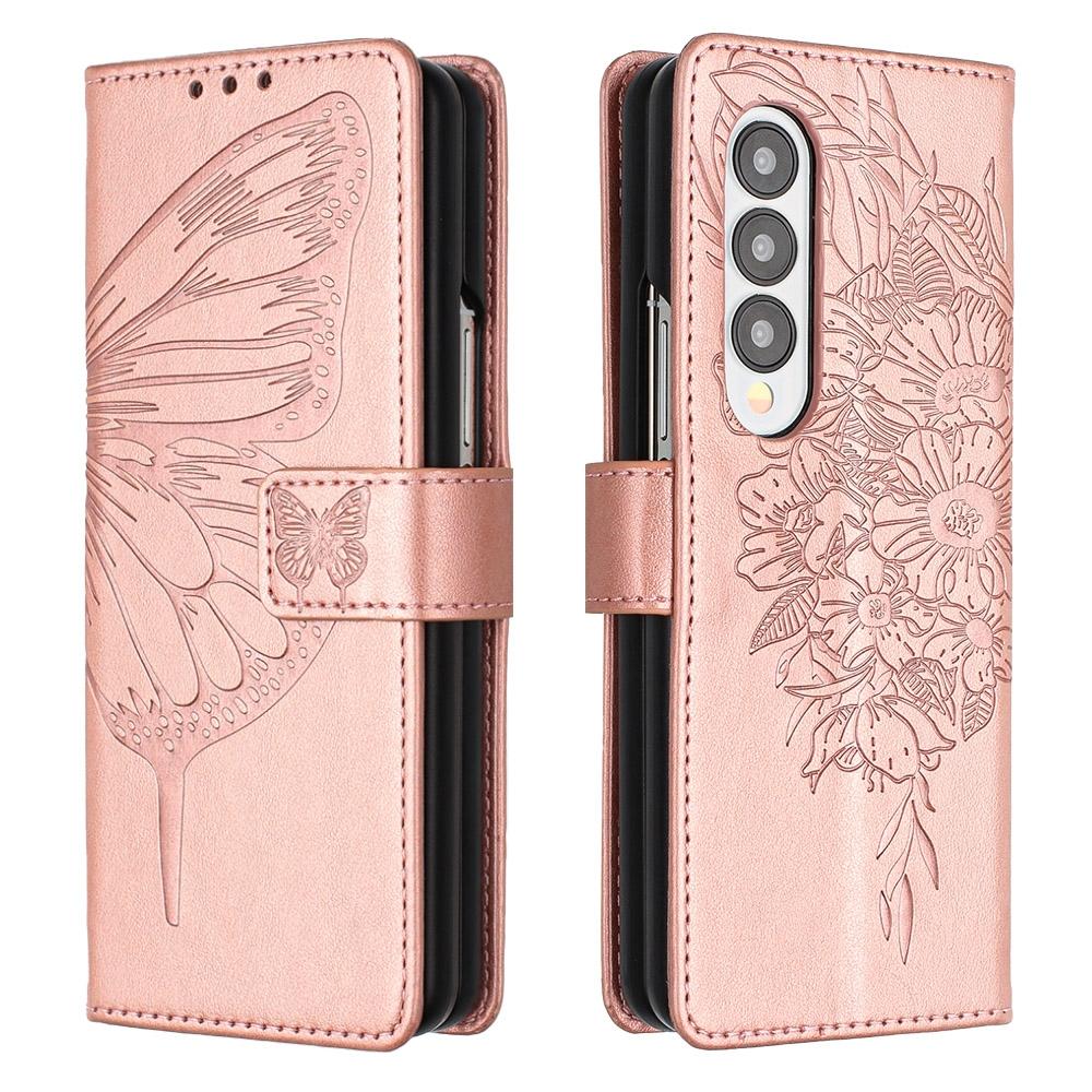 NNEDSZ Butterfly Embossed Leather Phone Case - Rose Gold